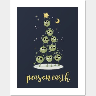 Christmas Tree Peas On Earth Posters and Art